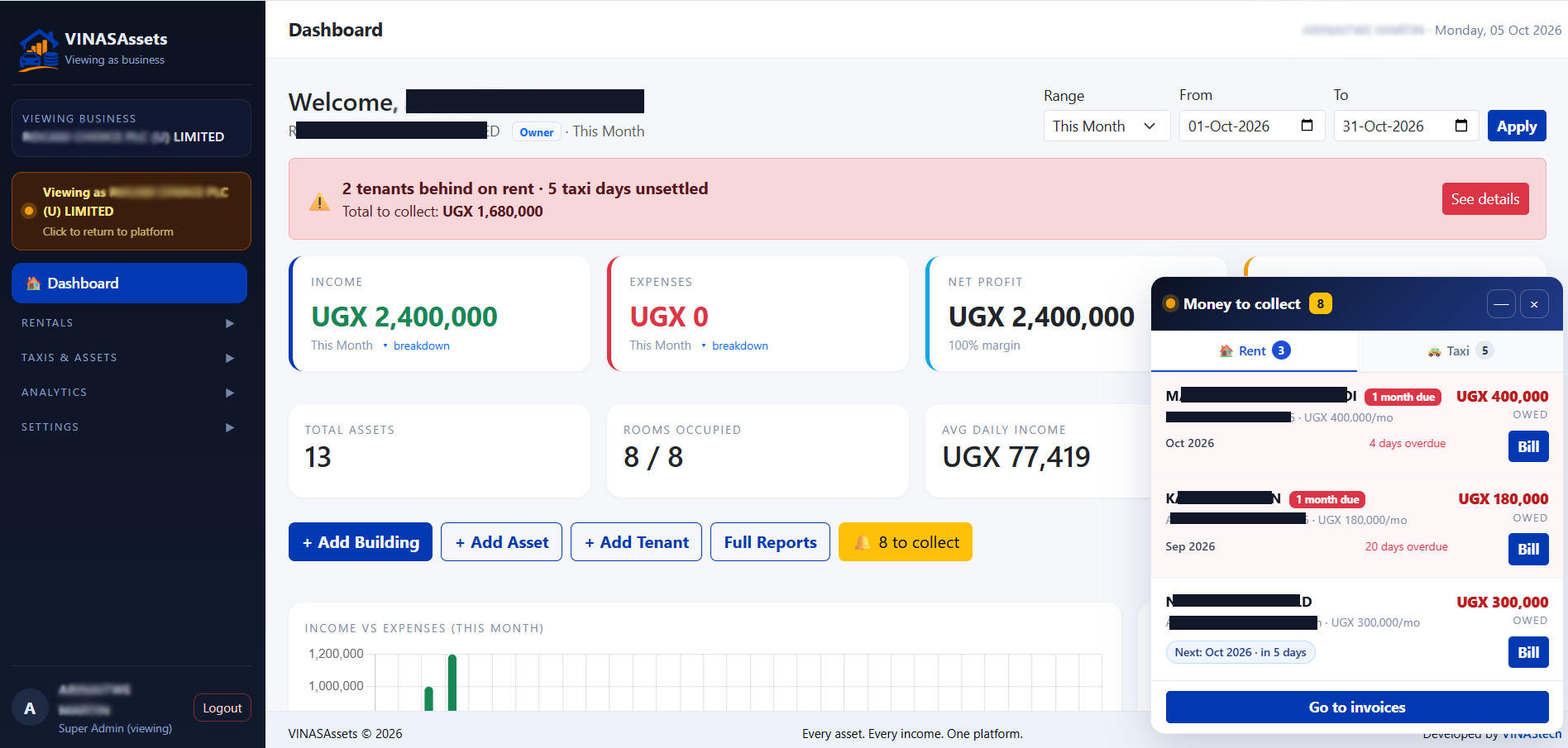 VINASAssets dashboard preview